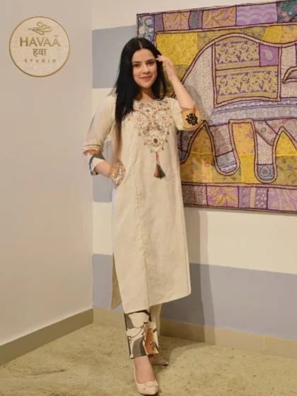 Mirror & Threadwork Flex Cotton Straight Suit